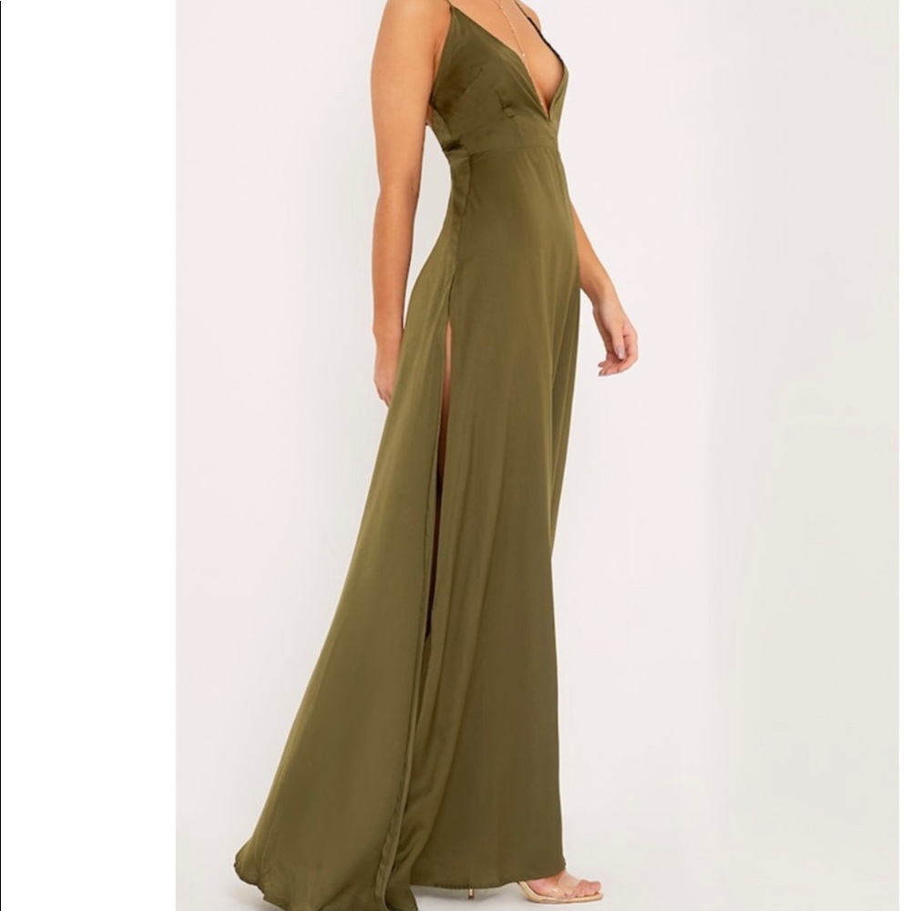 PLT NWT Olive green strap dress women’s 6